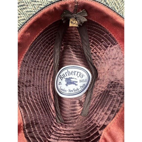 Men's Burberrys Tweed Fedora Bucket Hat 100% Wool  Size 7 1/8 - Picture 11 of 11